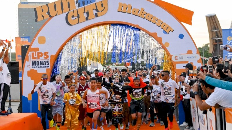 ribuan peserta ramaikan Run the City Makassar minggu(19/5)