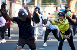 ASN Lingkup Pemprov Sulsel Antusias Senam Ceria Bersama Pj Gubernur Prof Zudan