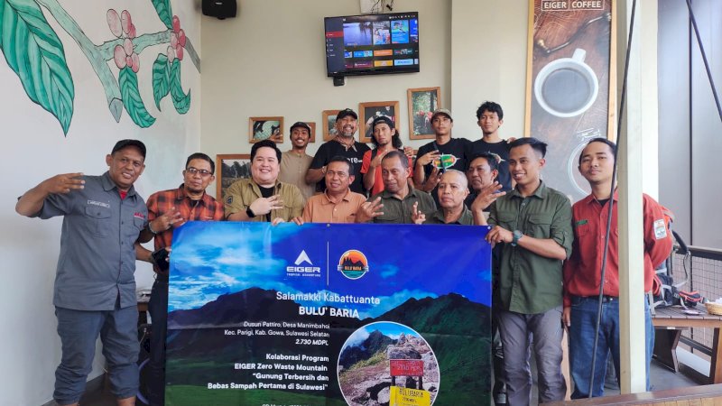 Peresmian kolaborasi EIGER Adventure dengan pengelola Bulu’ Baria di toko flagship EIGER Adventure Jalan Andi Djemma, Kota Makassar pada Jumat (28/6/2024). (Dok Rakyatku.com)