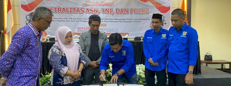 Optimalkan Pengawasan Partisipatif, Bawaslu dan KNPI Barru Tandatangani Perjanjian Kerjasama
