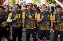 Lari maraton 10 km dan 5 km bertajuk Bhayangkara Run 2024 di Kota Parepare, dibanjiri peserta.