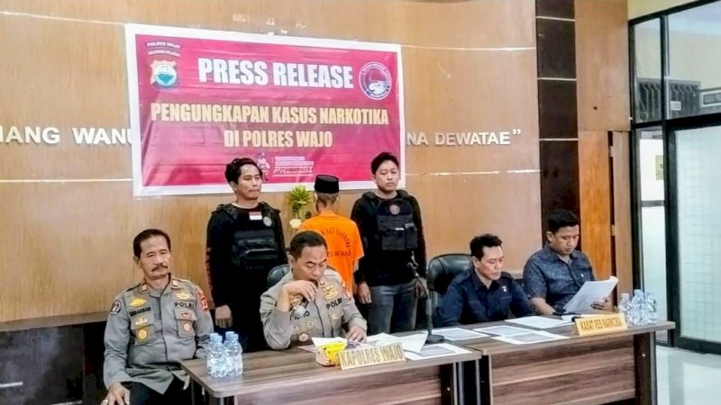 Polres Wajo Ungkap Kejahatan Narkotika, Jika Dirupiahkan Nyaris Mencapai Setengah Milliar 