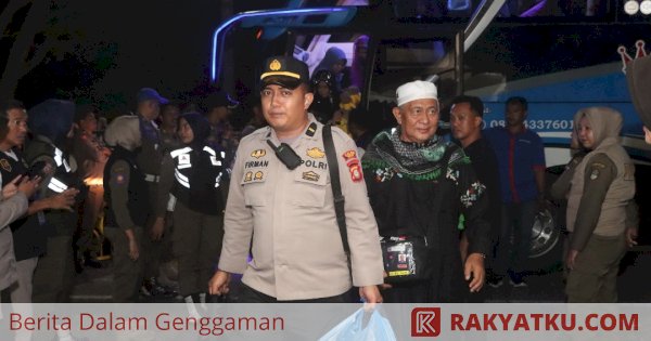 Berikan Rasa Aman dan Nyaman Kepulangan Jamaah Haji, Polres Wajo Lakukan Pengawalan dan Pengamanan