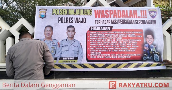 Waspada Curanmor, Personil Polsek Majauleng Pasang Spanduk Himbauan