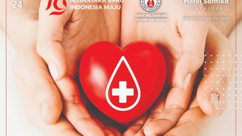  Donor darah hotel Santika Makassar dalam rangka peringati Hut Ri ke-79