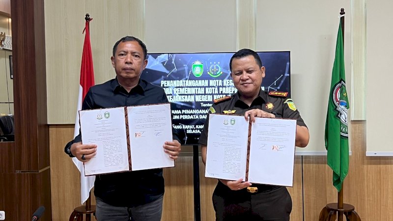 Penandatanganan MoU, Pemkot Parepare dan Kejari Perkuat Kerja Sama Bidang Hukum