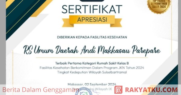 RSUD Andi Makkasau Terbaik Pertama Kategori RS Type B di Sulselbartramal