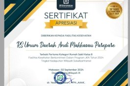 RSUD Andi Makkasau Terbaik Pertama Kategori RS Type B di Sulselbartramal