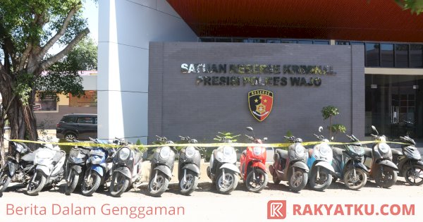 Polres Wajo Amankan 24 Unit Motor Curian dan Pelakunya