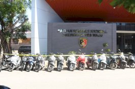 Polres Wajo Amankan 24 Unit Motor Curian dan Pelakunya 