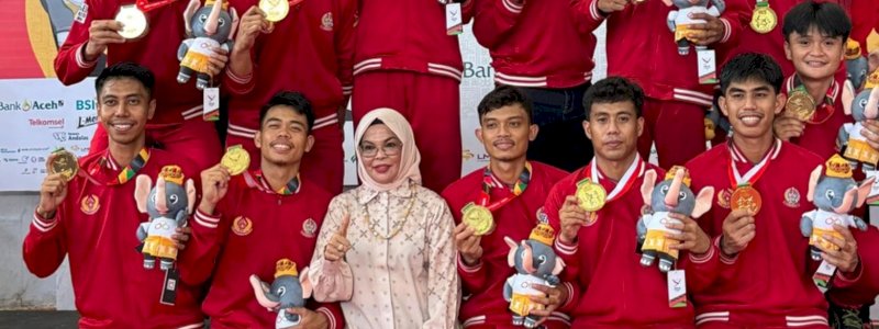 Atlet Takraw Beregu Putra Sulsel Raih Medali Emas di PON Aceh-Sumut 2024