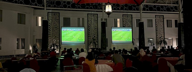 Serunya Nobar Babak Penyisihan AFC di Swiss-Belinn Panakukkang