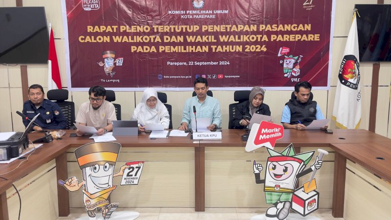 KPU Tetapkan 4 Paslon di Pilkada Parepare 