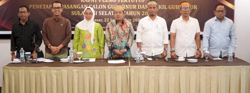 Ditetapkan KPU, Dua Pasang Calon Bertarung Pemilihan Gubernur Sulsel