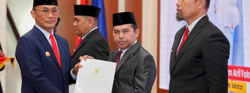Prof Zudan Lantik Empat Pejabat Sementara Kepala Daerah di Sulsel