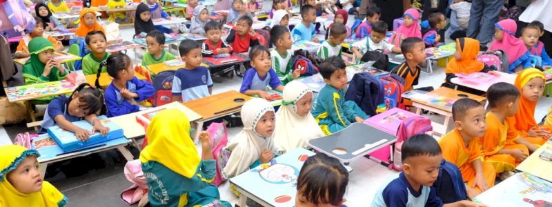 Jelang HUT ke-355 Sulsel, Ratusan Anak di Gowa Ikut Gerakan Gemar Makan Telur dan Lomba Mewarnai