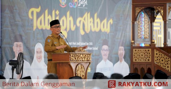 Tabligh Akbar HUT Sulsel, Pj Gubernur Mengajak Masyarakat Jaga Suasana Aman dan Damai