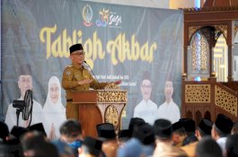 Tabligh Akbar HUT Sulsel, Pj Gubernur Mengajak Masyarakat Jaga Suasana Aman dan Damai