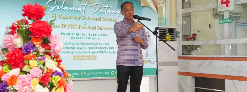 Penjabat Gubernur Sulsel Apresiasi Bakti Sosial Operasi Katarak Gratis RSUD Haji Makassar