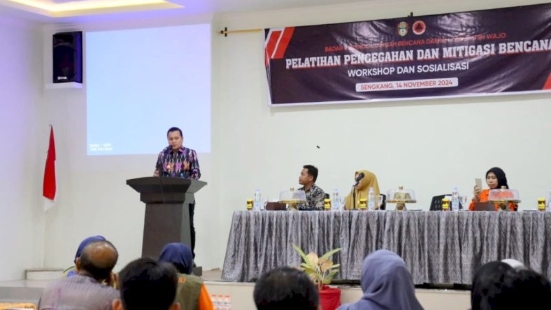 Penjabat Bupati Hadiri Workshop Pencegahan dan Mitigasi Bencana BPBD Wajo