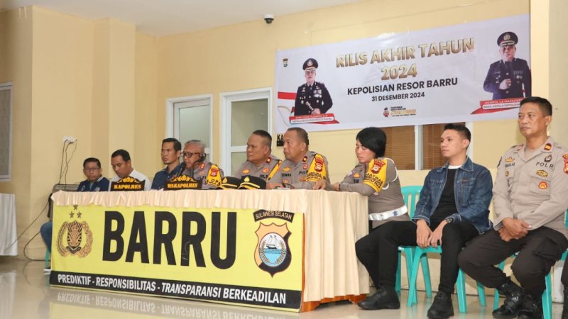 Polres Barru Catat Penurunan Signifikan Kasus Kriminal, Tekan Peredaran Narkoba