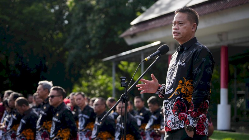 Perdana, Prof Fadjry Djufry Pimpin Apel Pasca Dilantik Jadi Penjabat Gubernur Sulsel