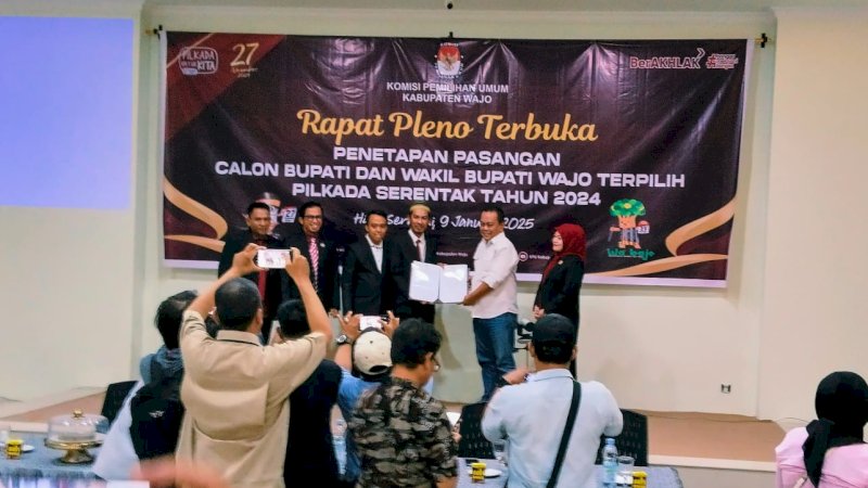 KPU Tetapkan AR-RAHMAN Pemenang Pilkada Wajo 2024