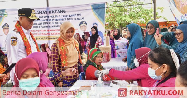 Prof Fadjry Tinjau Uji Coba Makan Bergizi dan Pemeriksaan Kesehatan Gratis di Luwu