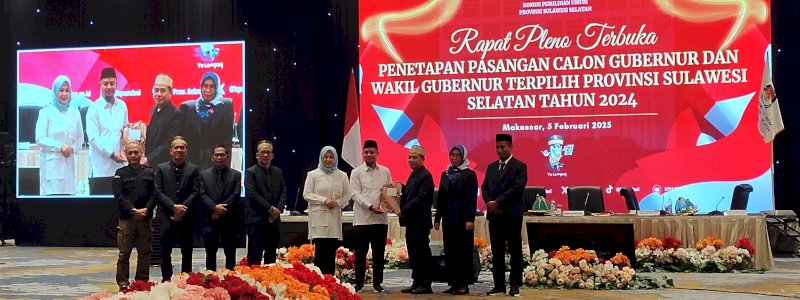 Andi Sudirman - Fatmawati Rusdi Ditetapkan Sebagai Pemenang Pilgub Sulsel