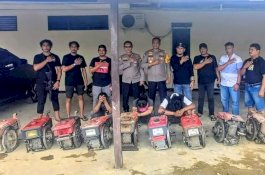 Beraksi Lintas Kabupaten, Empat Pencuri Belasan Mesin Traktor Ditangkap di Wajo
