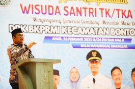Wabup Gowa Hadiri Wisuda Santri BKPRMI, Tekankan Peran Generasi Penerus Bangsa