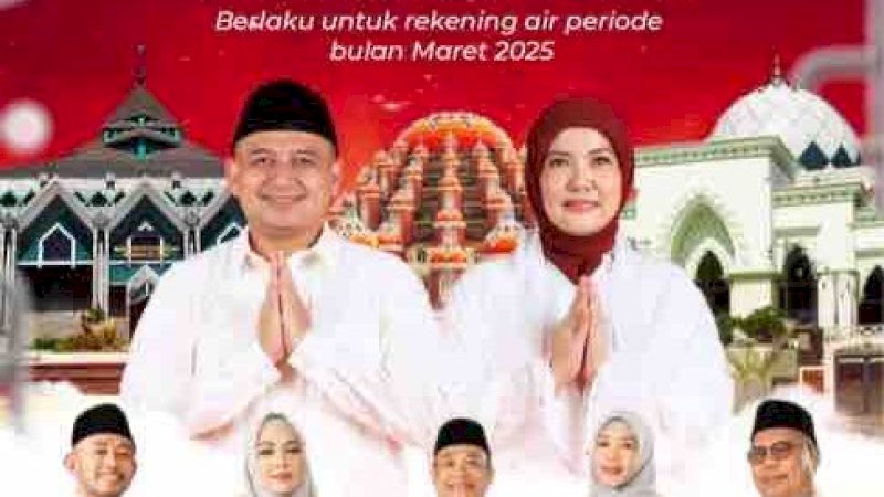 Dalam rangka bulan suci Ramadan PDAM Makassar kembali memberikan gratis pembayaran air untuk semua Rumah Ibadah