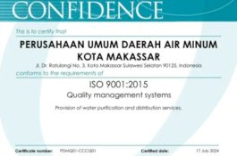 PDAM Makassar Kantongi Sertifikat ISO 9001Beni Iskandar; Ini jadi Motifasi 