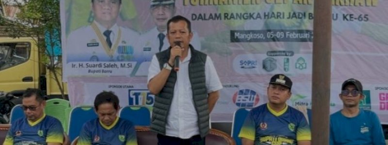 14 Klub Ramaikan Turnamen Sepak Takraw Bupati Cup I Barru, Plh Sekda Tekankan Sportivitas