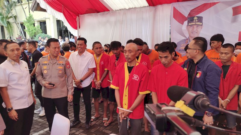 Press rilis Operasi Pekat Lipu 2025 di Polda Sulsel pada Rabu 21/05/2025. (Dok Rakyatku)