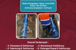 PDAM Makassar Lakukan Perbaikan Pompa Inline di Pannampu, Sejumlah Wilayah Makassar Berpotensi Terdampak