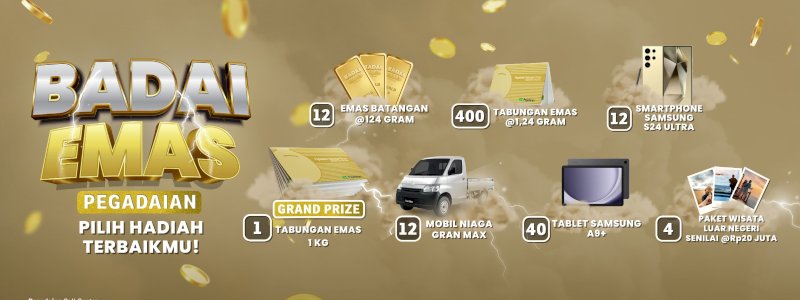 Pegadaian Luncurkan Program Badai Emas 2025, Hadirkan Hadiah Menarik untuk Nasabah Setia