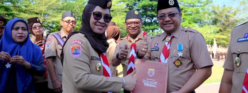 Wabup Gowa Terima Lencana Pancawarsa II pada HUT ke-64 Gerakan Pramuka
