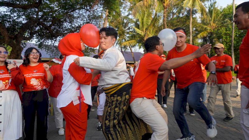 Lomba balon jadi salah satu lomba yang menyita perhatian 