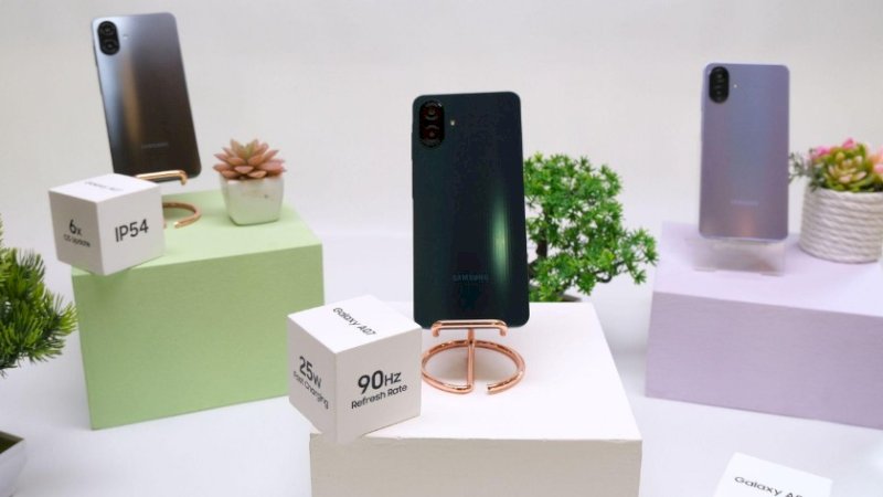 Galaxy A07 tersedia dalam 3 pilihan warna, yakni Green, Light Violet, dan Black. (Foto: Samsung)