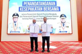Pemprov Sulsel-Bengkulu Teken Kesepakatan Kerjasama Pembangunan dan Pengembangan Potensi Daerah