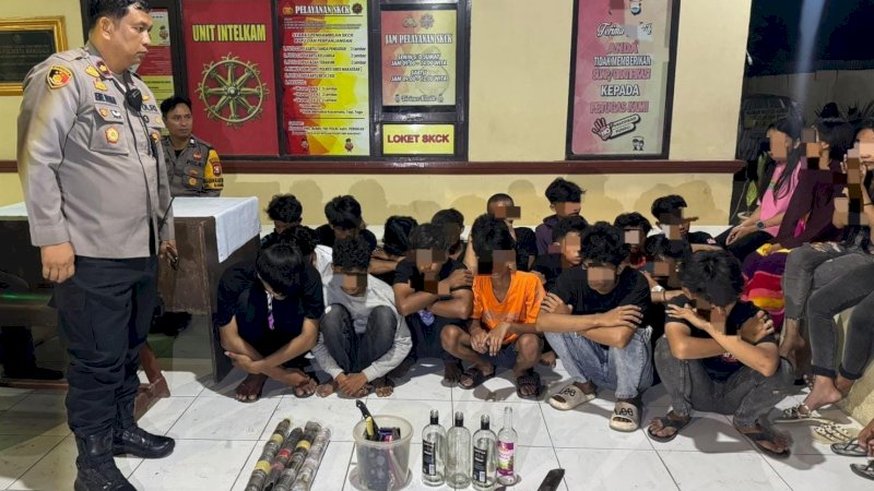 Polsek Manggala Gagalkan Pesta Miras dan Amankan Puluhan Remaja