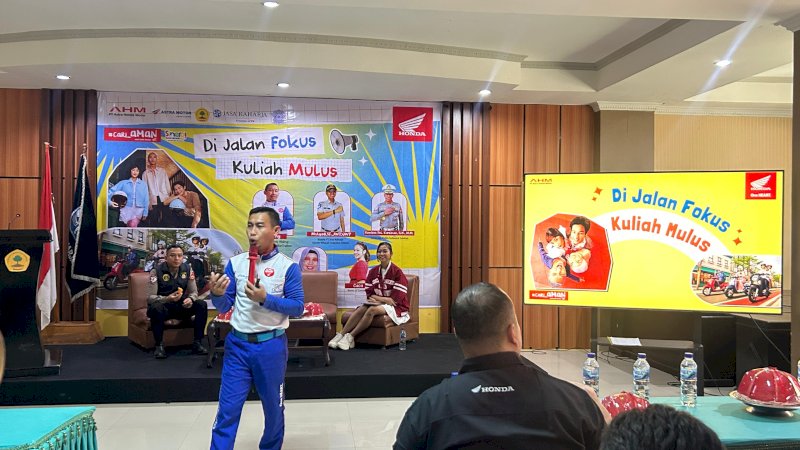 Safety Riding kali ini Asmo berkolaborasi dengan Jasa Raharja dan STIEM Bongaya