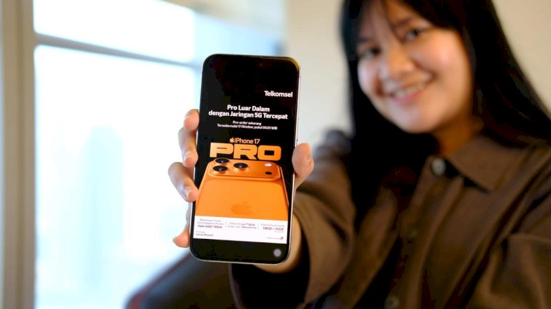 Pelanggan Telkomsel dapat melakukan pre-order iPhone 17 Series dengan Paket Bundling Halo+ hanya Rp777.000 untuk mendapat beragam benefit pada 10 Oktober 2025.