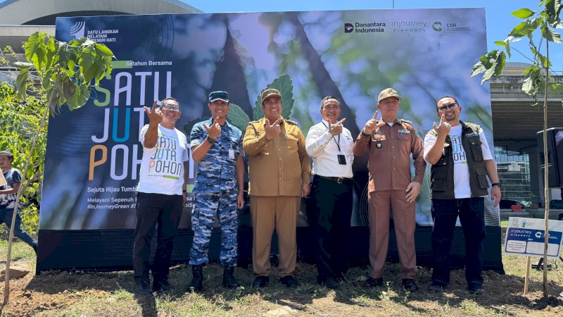 Bandara Internasional Sultan Hasanuddin Tanam 600 Pohon Tabebuya, Dihadiri Langsung Bupati Maros