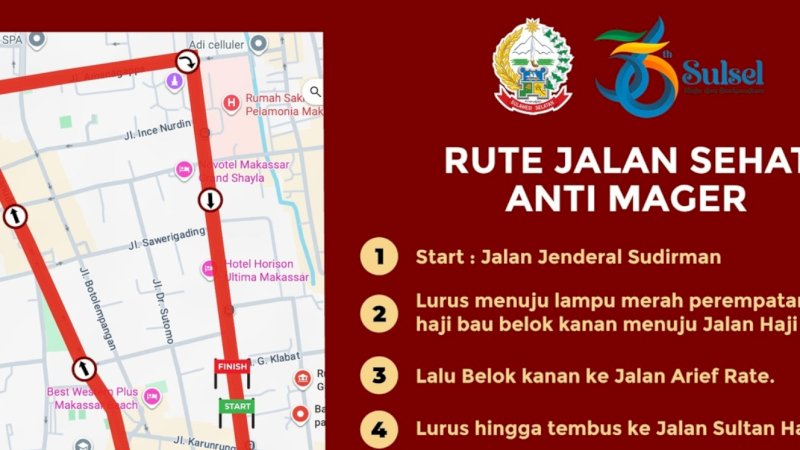 Meriahkan Peringatan 356 Tahun Sulsel, Pemprov Sulsel Gelar Jalan Sehat Anti Mager dan Karnaval Budaya