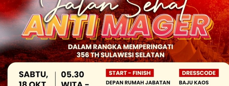 Ikuti Jalan Sehat Anti Mager 356 Tahun Sulsel! Hadiah Rumah, Umroh hingga Sepeda Motor Menanti