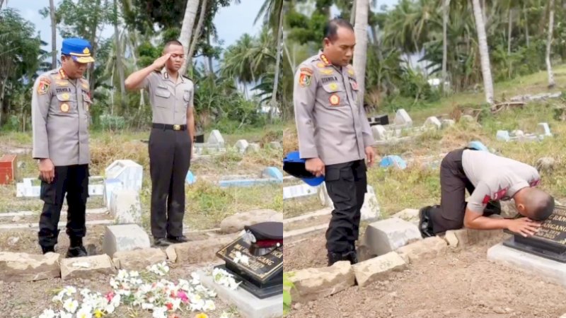 Kepala SPN Polda Sulsel Dampingi Siswa Bintara Ziarah Makam Sang Ayah