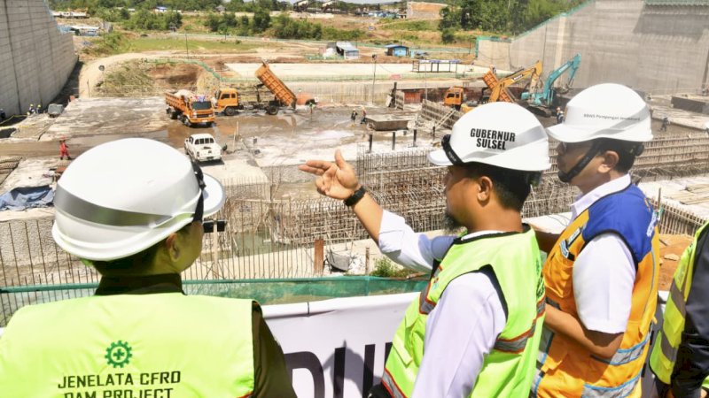 Pastikan Pembangunan Sesuai Rencana, Gubernur Sulsel Tinjau Progres Bendungan Jenelata di Gowa