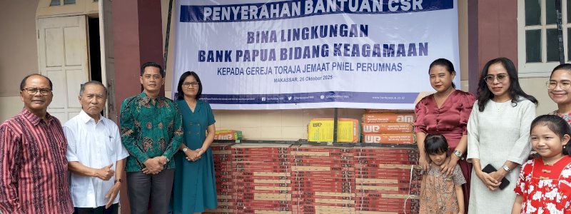 Bank Papua Serahkan Bantuan Pembangunan Gereja Toraja PNIEL Perumnas Makassar, Wujud Kepedulian Tanpa Batas